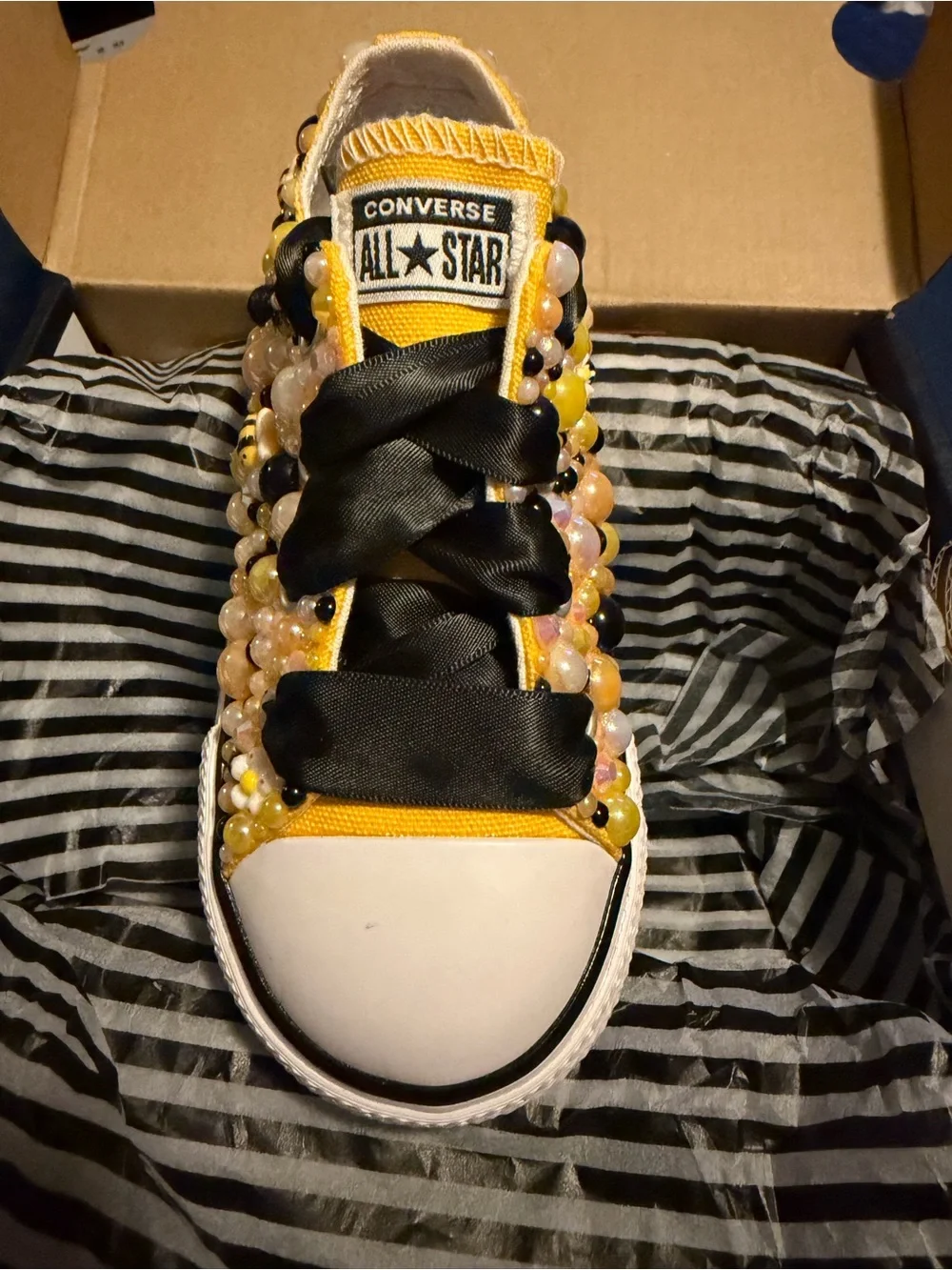 Custom Hand beaded Converse Chuck Taylors